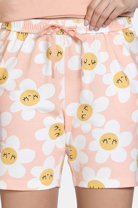 Zivame Knit Cotton Short Set - Almost Apricot — image 7